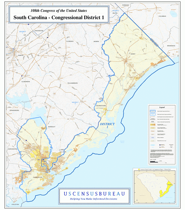 南卡罗来纳州地图(South Carolina)